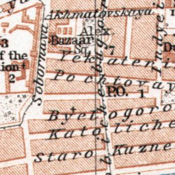 Astrakhan (Астрахань) city center map, 1914 Preview 2