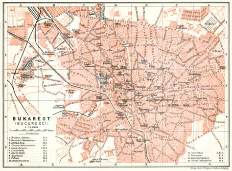 Bukarest Map Bucharest (Bucureşti) city Map, 1906 by Waldin | Avenza Maps