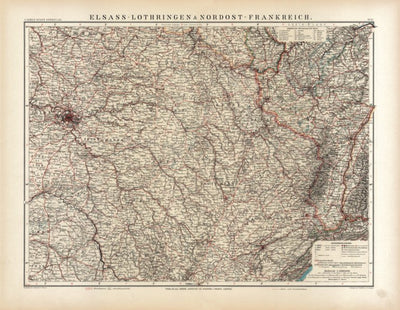 Alsace, Lotharingia and the Northeastern France Map, 1905 Preview 1