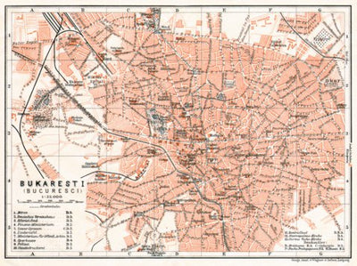 Bucharest (Bucureşti) city map, 1913 Preview 1