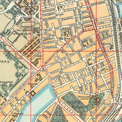 Copenhagen (København) city map, 1920 Preview 3