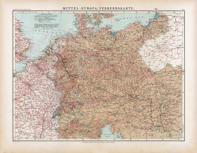 Central Europe Transportation Map, 1905 Preview 1