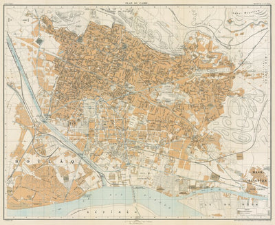 Cairo (القاهرة, al-Qāhirah) city map, 1906 Preview 1