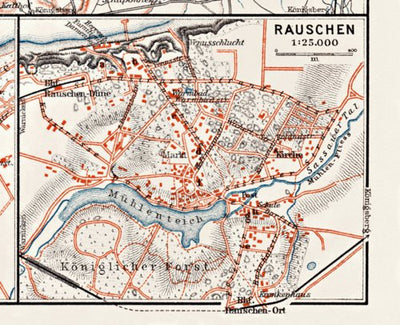 Rauschen (now Svetlogorsk) town plan with suburbs, 1911 Preview 1