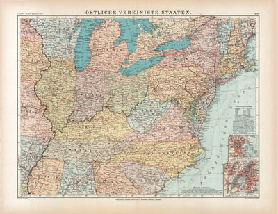 Eastern United States Map, 1905 Preview 1