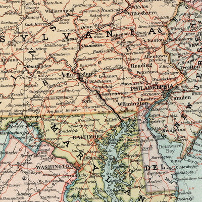 Eastern United States Map, 1905 Preview 3