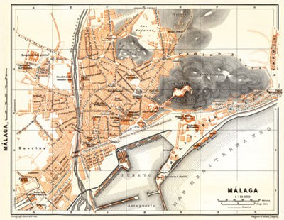Málaga city map, 1899 Preview 1