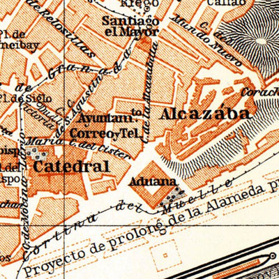 Málaga city map, 1899 Preview 2