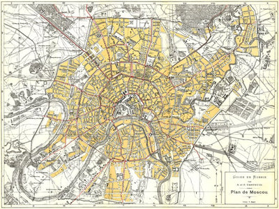 Moscow (Москва, Moskva), city map (in French), 1897 Preview 1