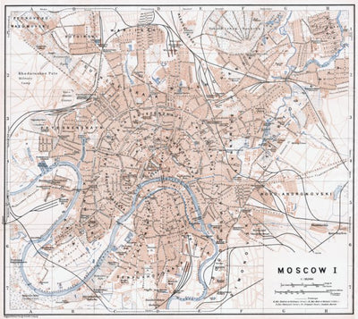 Moscow (Москва, Moskva), city map (in English), 1914 Preview 1