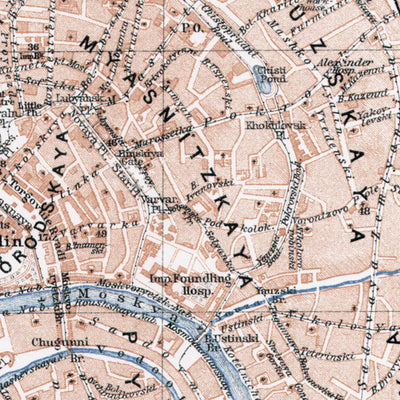Moscow (Москва, Moskva), city map (in English), 1914 Preview 2