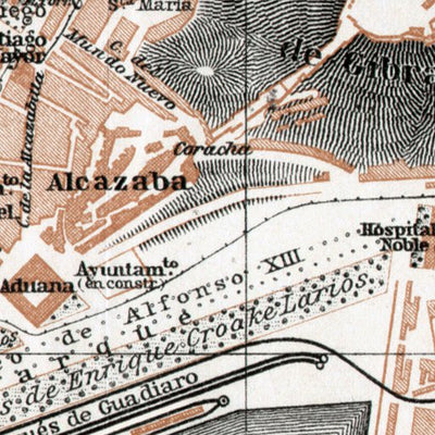 Málaga, city map. Environs of Málaga, 1929 Preview 2