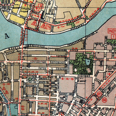 Leningrad (Ленинград, Saint Petersburg) city map, 1939 Preview 2