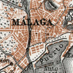 Málaga, city map. Environs of Málaga, 1913 Preview 2