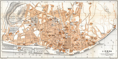 Lisbon (Lisboa) city map, 1899 Preview 1