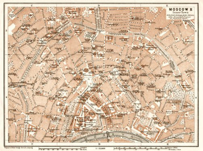 Moscow (Москва, Moskva) central part map, 1914 Preview 1