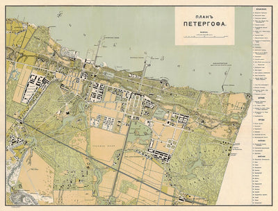 Peterhof (Петергофъ) town plan, 1909 Preview 1