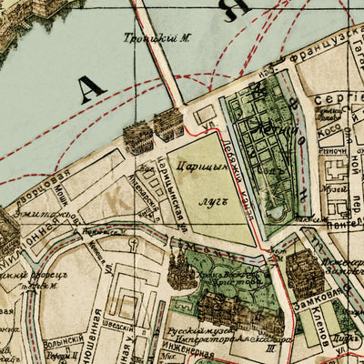 Saint Petersburg (Санктъ-Петербургъ, Sankt-Peterburg) city map, Pharus, 1913 Preview 2