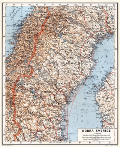 Sweden, north part. General map, 1910 Preview 1