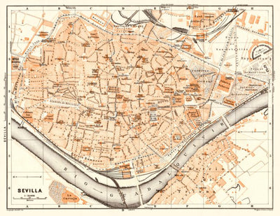 Seville (Sevilla) city map, 1929 Preview 1