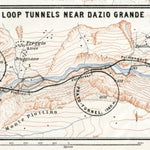 Gotthard railway. St. Gotthard spiral (loop) tunnels near Dazio Grande, 1909 Preview 1