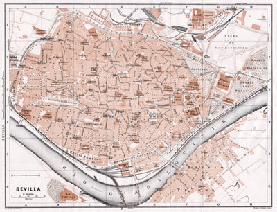 Seville (Sevilla) city map, 1911 Preview 1