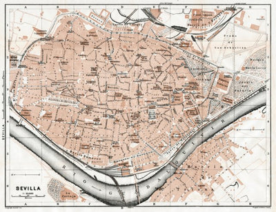 Seville (Sevilla) city map, 1913 Preview 1