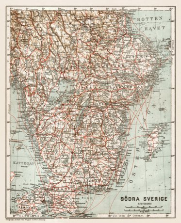 Map of the southern part of Sweden, 1929 Preview 1