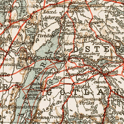 Map of the southern part of Sweden, 1929 Preview 2