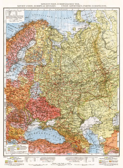 Soviet Union, European part general map, 1928 Preview 1