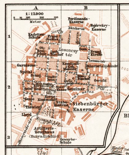 Timişoara (Temesvár) city center Map, 1911 by Waldin | Avenza Maps