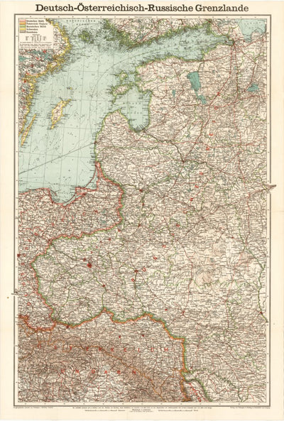 West european Russia on the map of German-Austrian-Russian Boundary Area (WW I theatre). About 1916 Preview 1