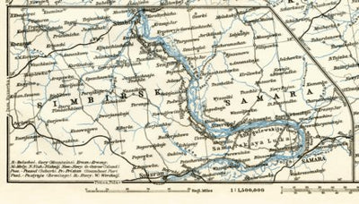 Volga River from Simbirsk to Syzran map, 1914 Preview 1
