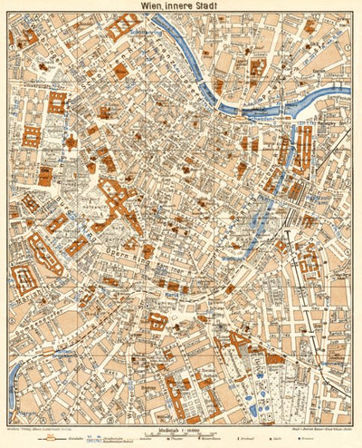 Vienna (Wien), central part map, 1929 Preview 1