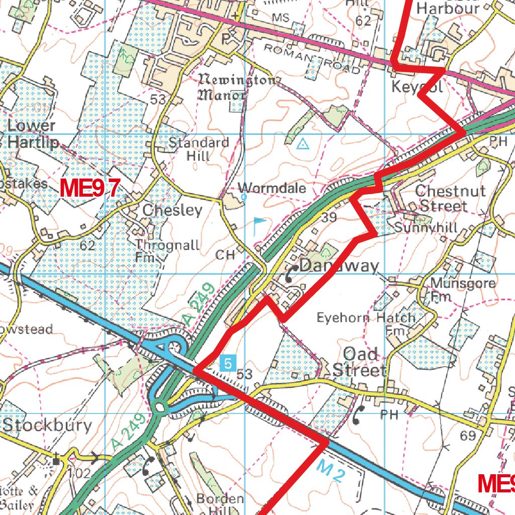 XYZ Postcode Sector Map (G93) - ME - Medway by XYZ Maps | Avenza Maps