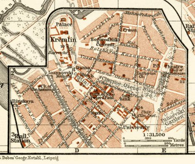 Kazan (Казань) city center map, 1914 Preview 1