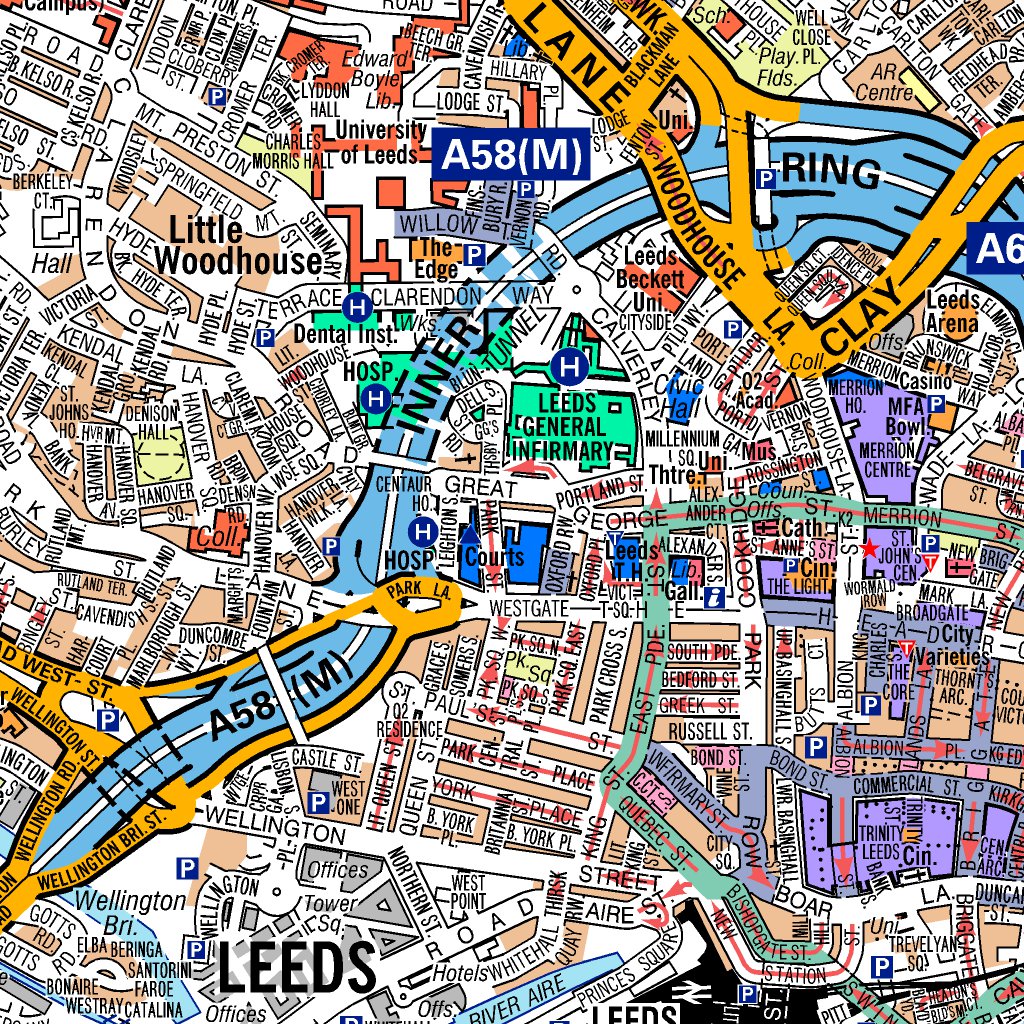 Gmap Leeds A-Z Leeds Premier Map by Geographers' A-Z Map Company | Avenza Maps