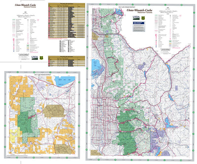 Uinta Wasatch Cache NF Salt Lake RD & Deseret Peak Forest Visitor Maps 2019 Preview 1
