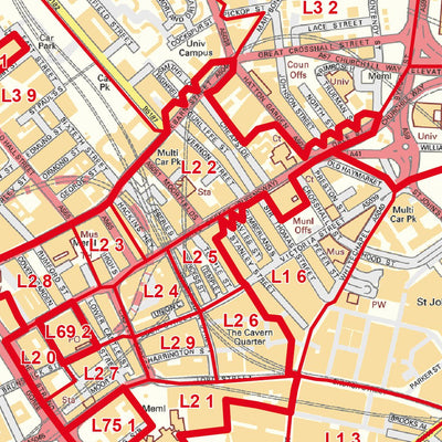 XYZ Postcode Sector Map (C2) Liverpool City Preview 3