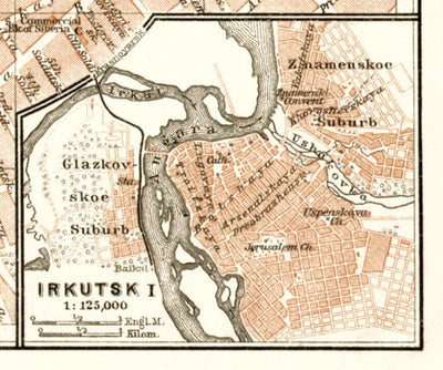 Irkutsk (Иркутскъ) environs map, 1914 Preview 1