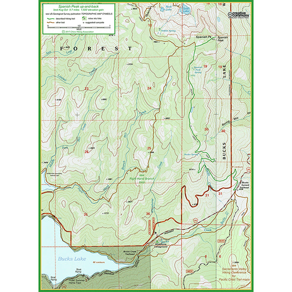 Spanish Peak hike Map by Sacramento Valley Hiking Conference | Avenza Maps