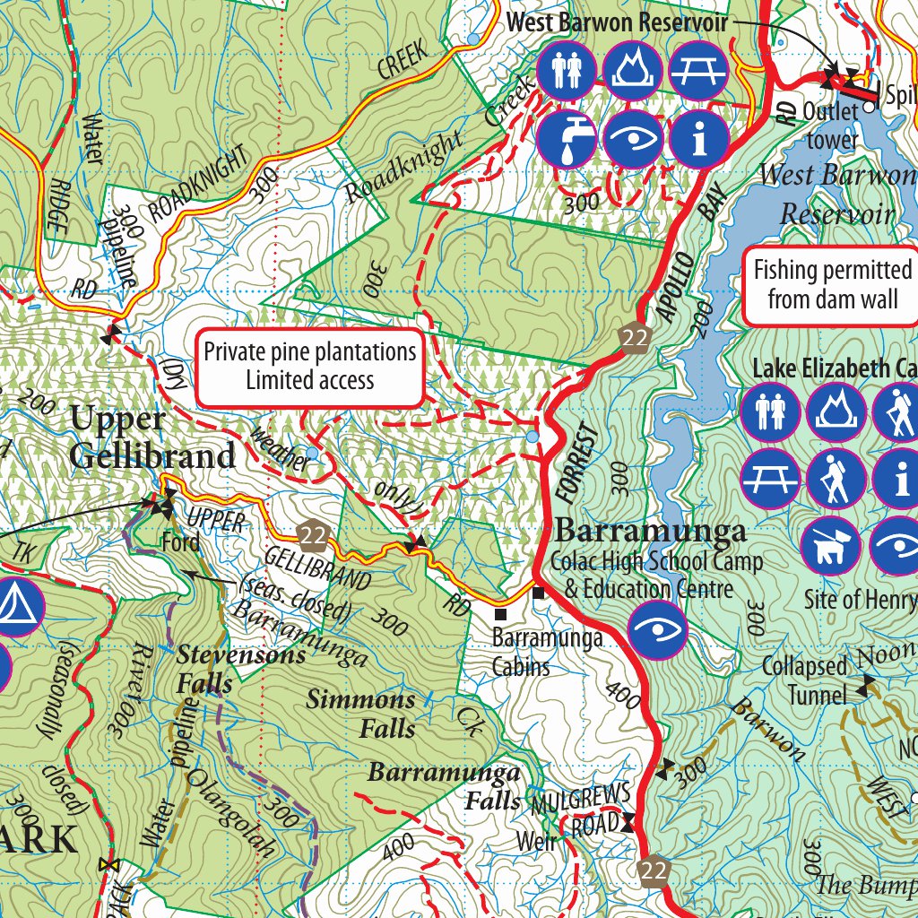 The Otways 4WD Map 3rd Edition by Meridian Maps | Avenza Maps