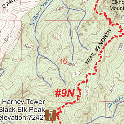 Black Hills NF - Black Elk Wilderness & Norbeck Wildlife Preserve Trail System - Topo Preview 3