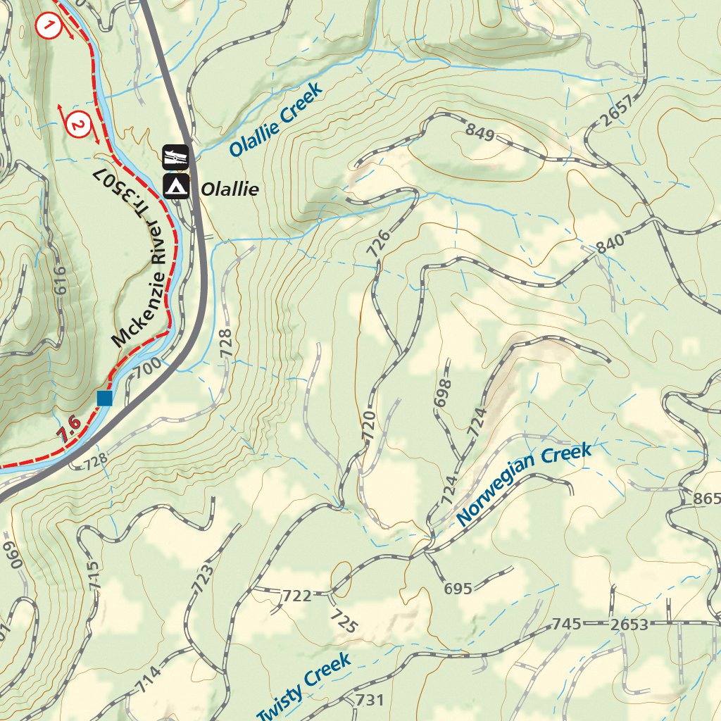 Oregon Trail Map Rivers McKenzie River Trail & O'Leary Trails, Oregon Trail Map by Adventure ...