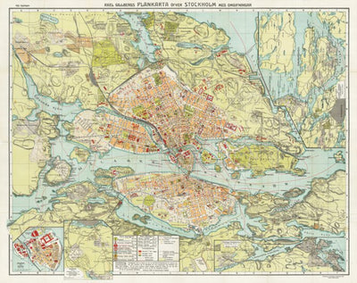 Stockholm city and environs map, 1913 Preview 1