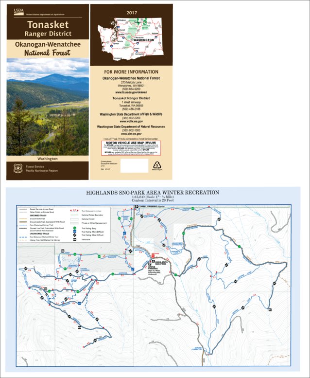 Tonasket Ranger District Map - Highlands Sno-Park by US Forest Service ...