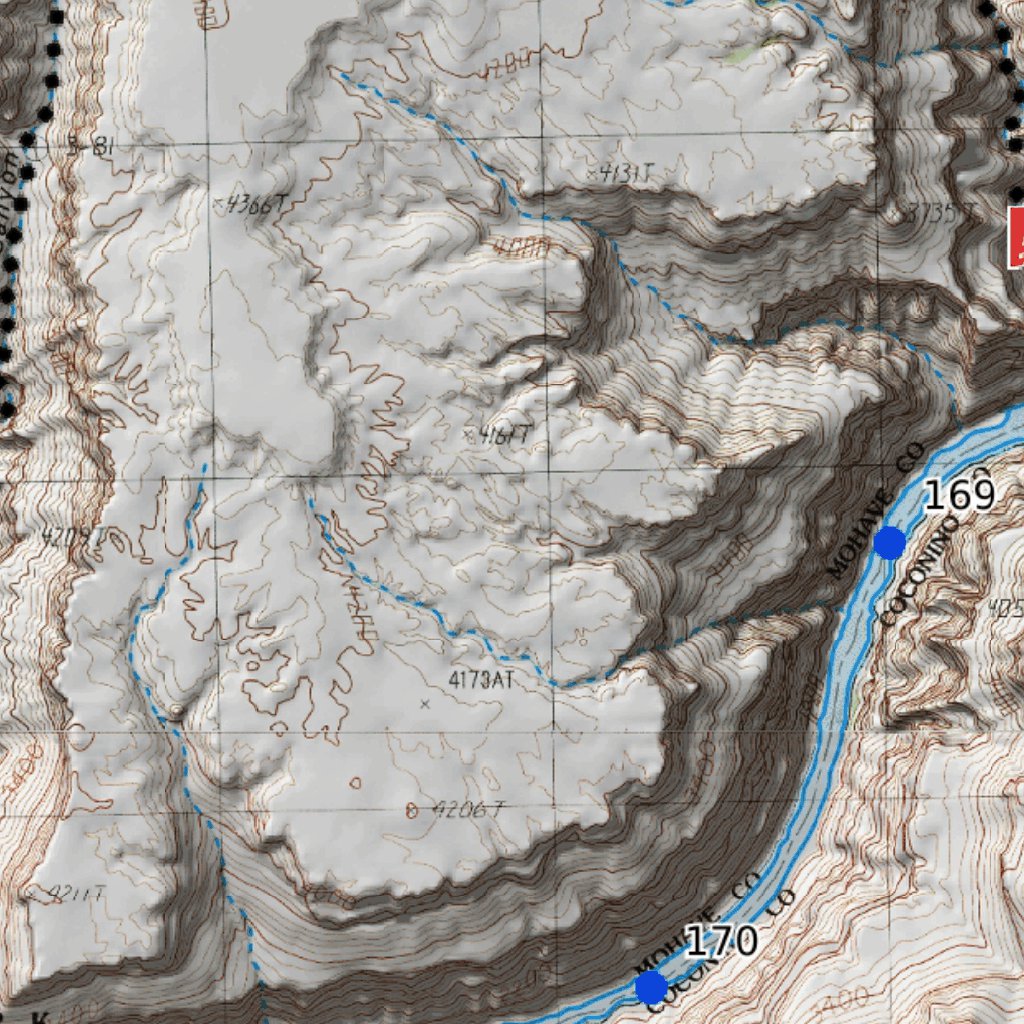 #5 Grand Canyon River Rafting & Canyoneering Miles 149 to 188 Map by ...