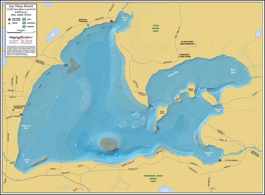 Lac Vieux Desert Map by Mapping Specialists, Ltd | Avenza Maps