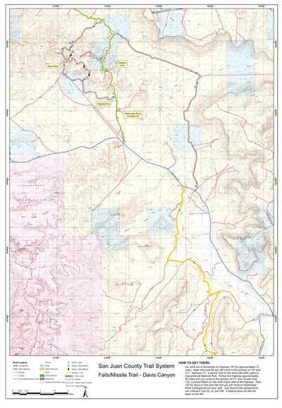 Falls-Missile Trail and Davis Canyon San Juan County Utah ATV/OHV Trail System Map Preview 1