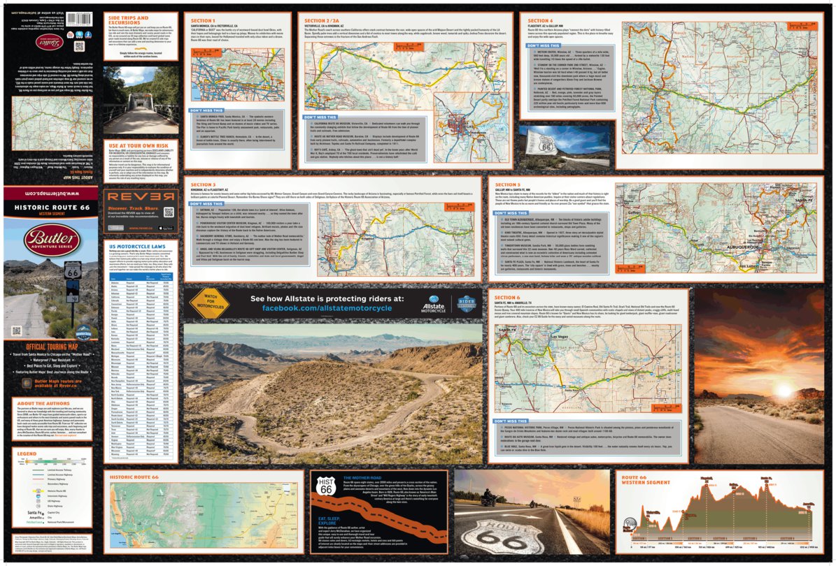 Rotue 66 Map Historic Route 66 Adventure Series Map by Butler Maps | Avenza Maps